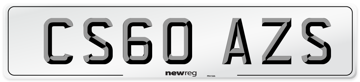 CS60 AZS Number Plate from New Reg